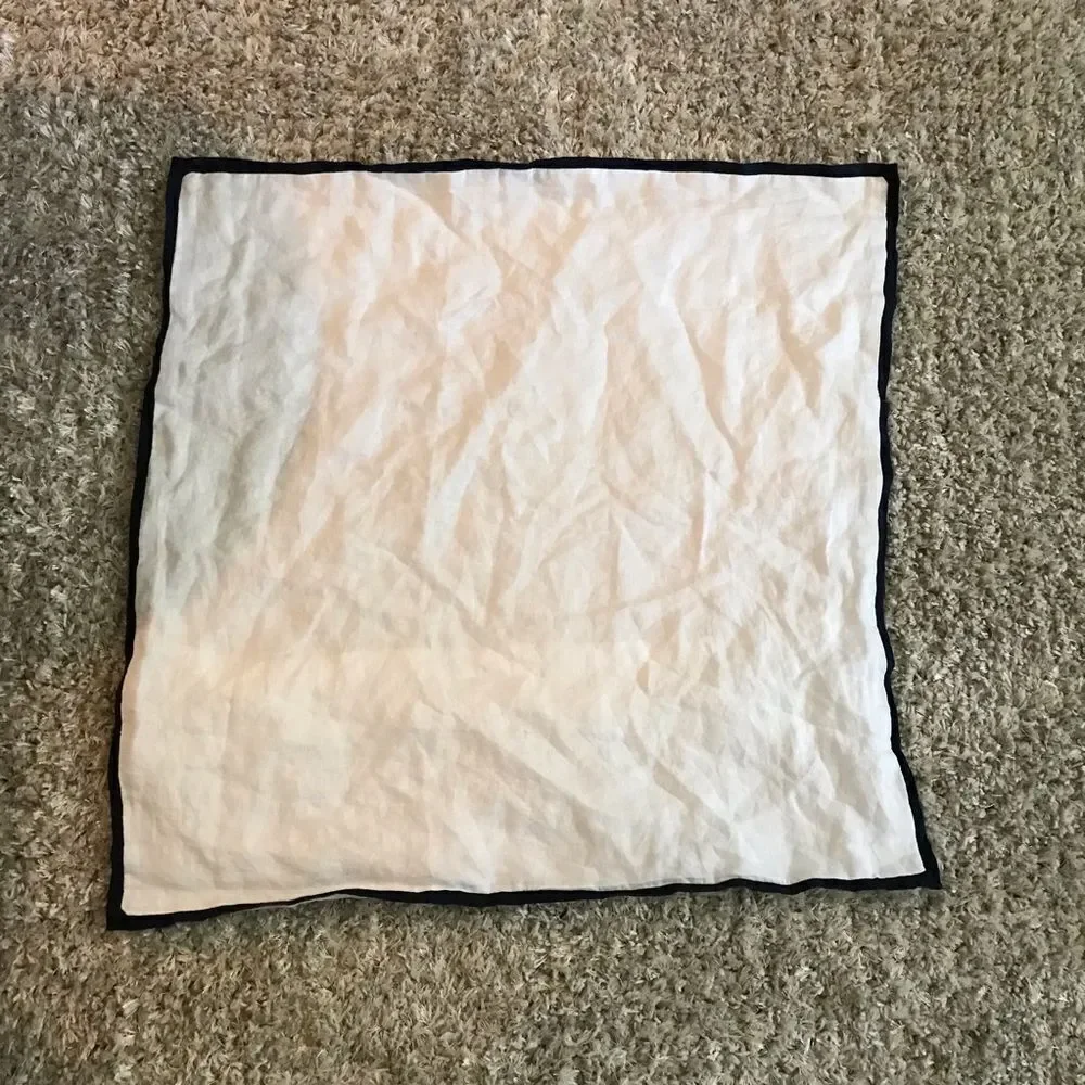 Pottery Barn Belgian Flax Linen Contrast Euro Sham